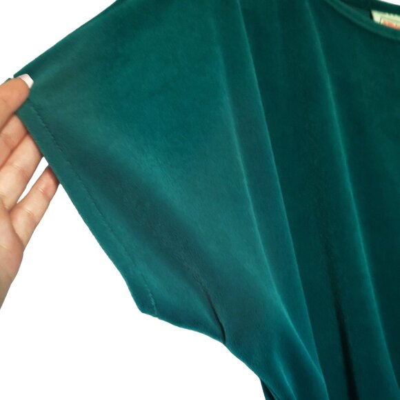 1970s Teal St Michael's Velour Dress Size 14 Mark & Spencer Perfect Condition - Picture 4 of 13